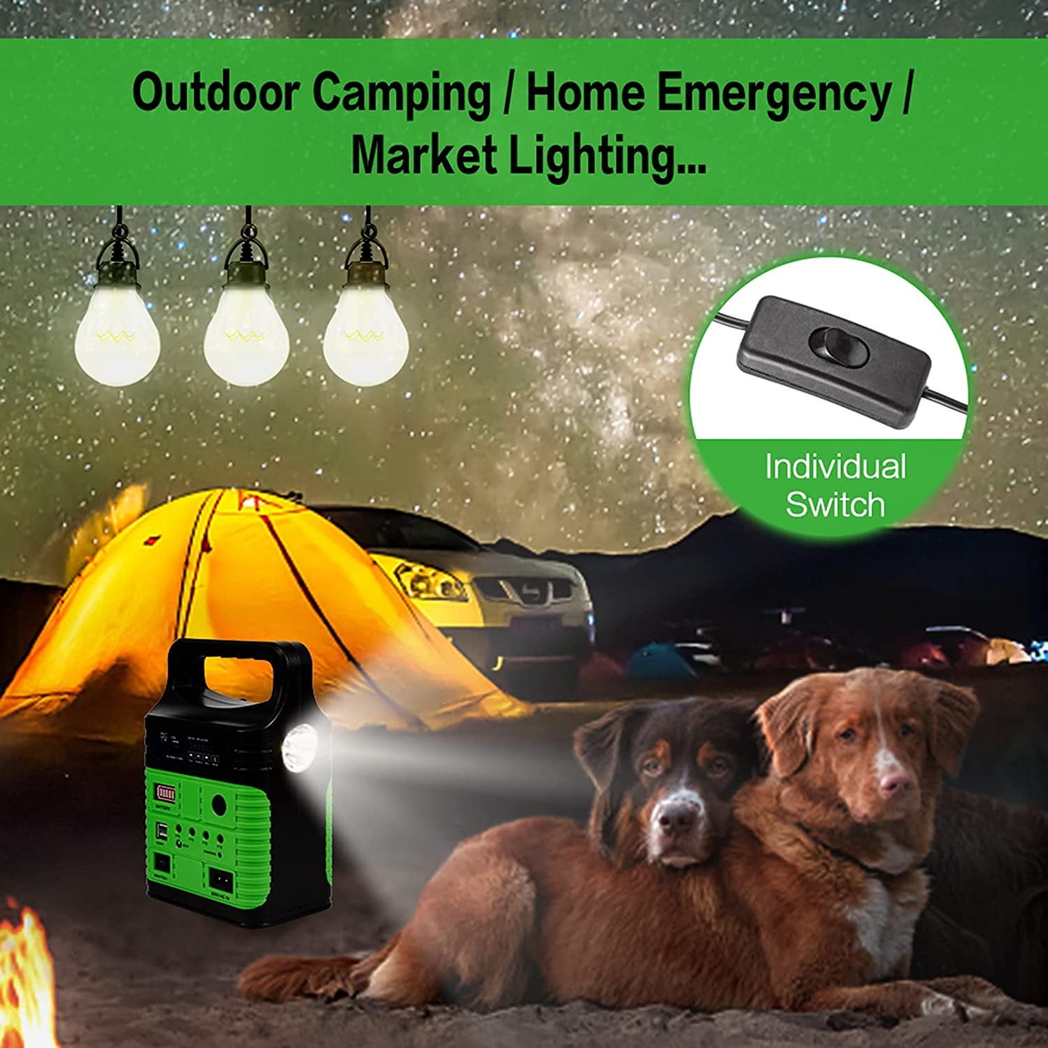 New Power Station Solar Generator Panel Power Bank Camping Emergency Portable
