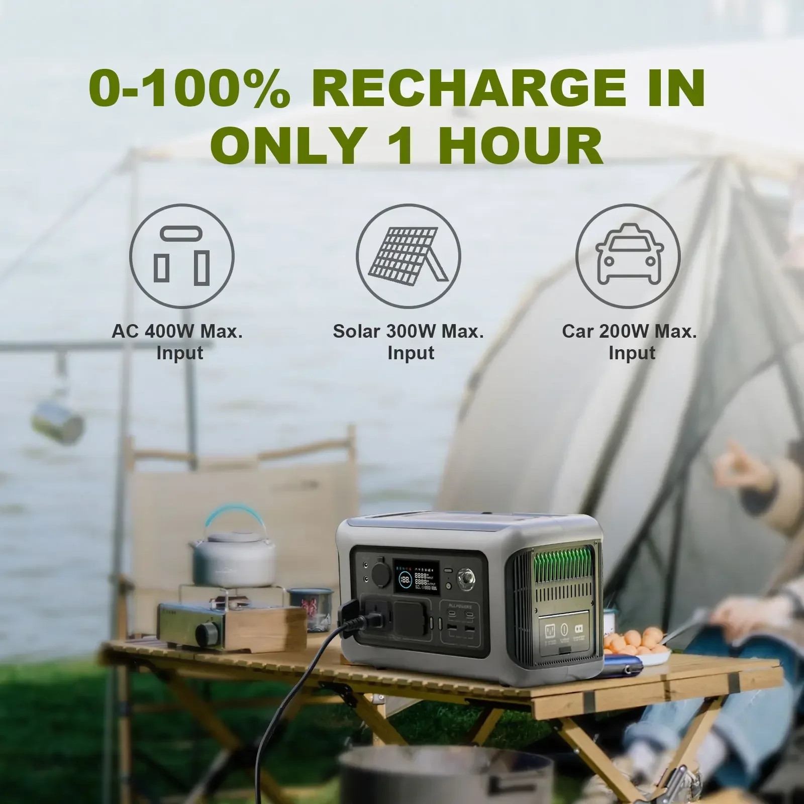 New! Portable Power Station R600 296Wh LiFePO4 Battery