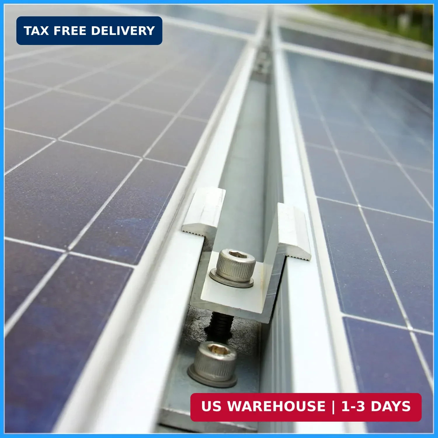 12 Pack Solar Panel Mid Clamps 1.06 Inch Solar Panel Bracket Aluminium Mounting