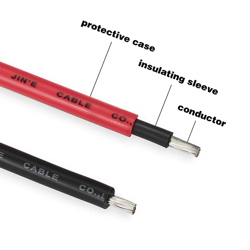PV Cable Black+Red 2.5/4/6mm² 10-14AWG XLPE Extension Cord Male Female Plug