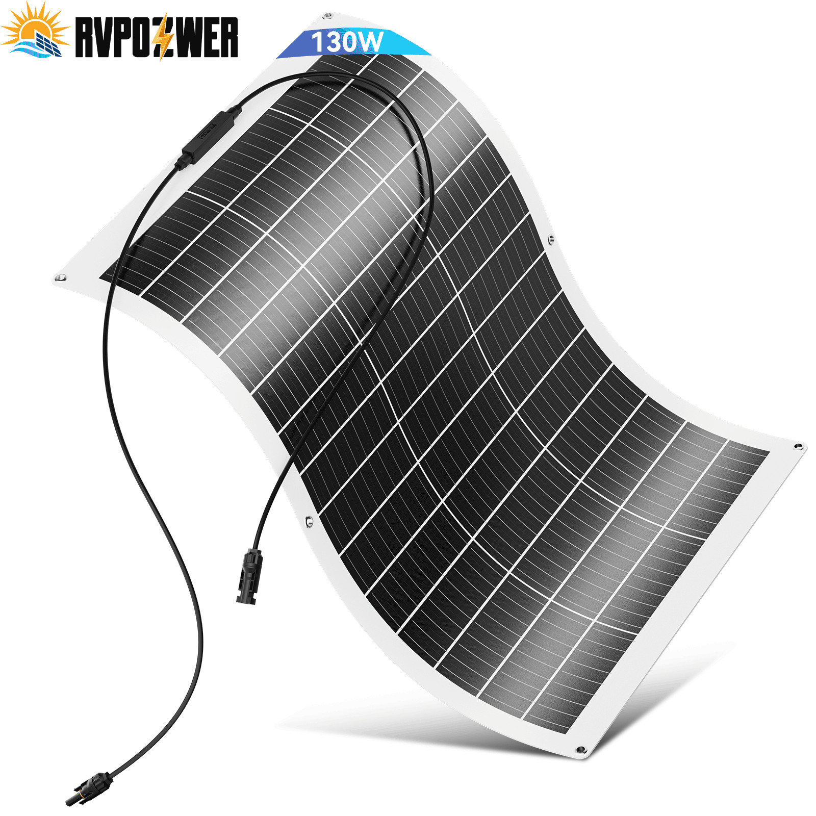 130W Flexible Mono 12BB Solar Panel 12V Volt RV PV Car Home Rooftop Camping US