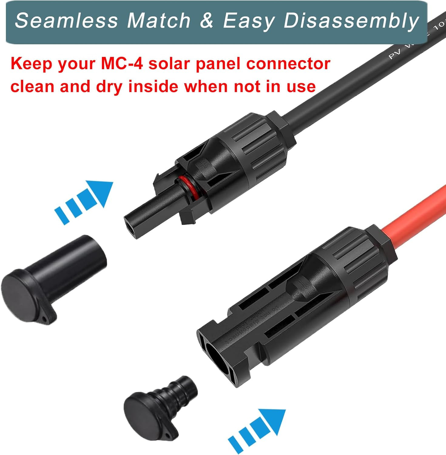Solar Connector Caps, IP67 Solar Panel Connector Cap Weather Resistant Dust Male