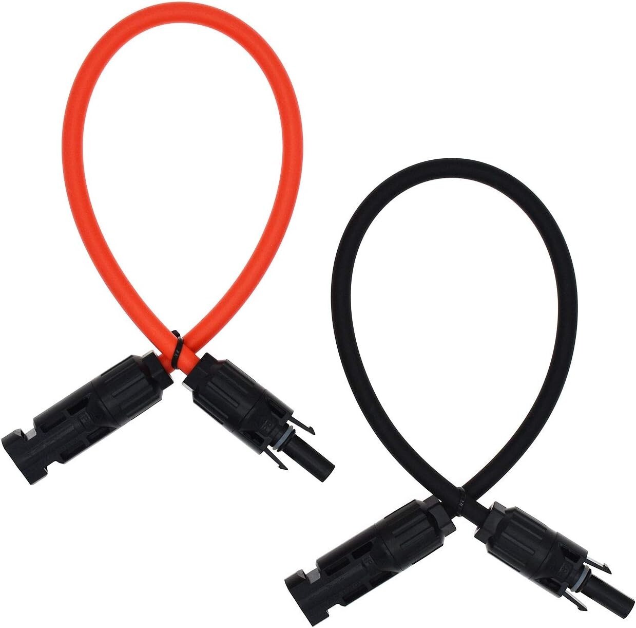 Solar Extension Cable 10AWG 6mm? with Connectors Black/Red 1FT