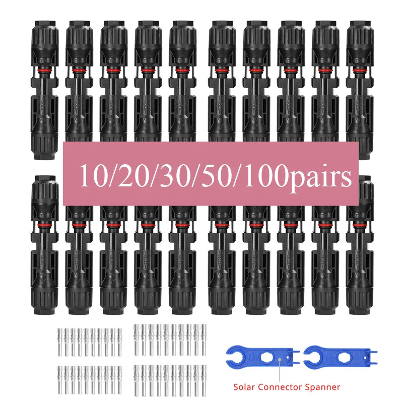 Solar PV Wire Connector 5/10/20/30/50/100 Pairs Solar Panel Connector 1000Vdc 30