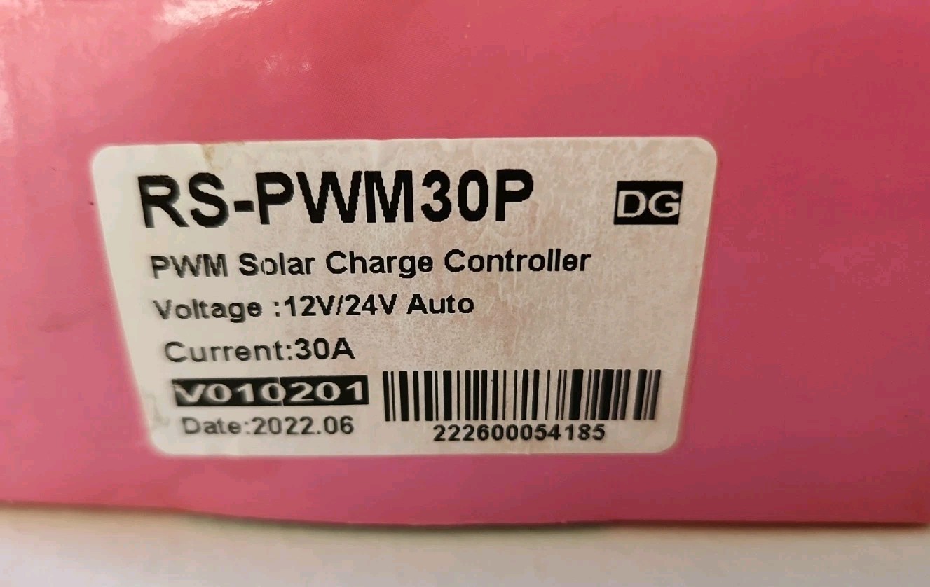 Rich Solar 30A PWM Charge Controller – 12V/24V AUTO – New IN BOX