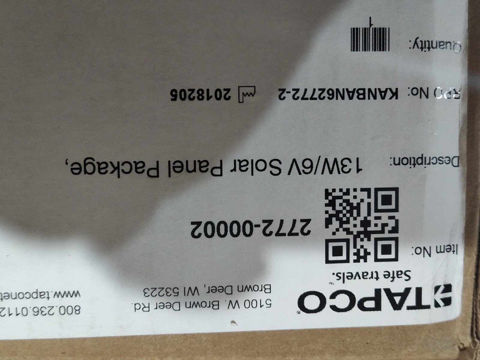 Tapco 2772-00002 17W/6V Solar Panel / Hardware 2-3/8″ Top of Pole Mount