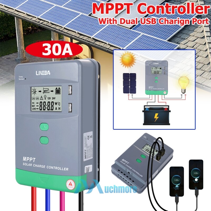 5200W 12/24/36/48V 30A~100A MPPT Solar Charge Controller Panel Battery Regulator