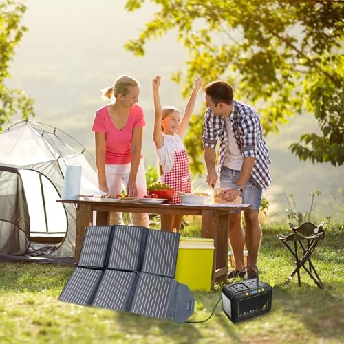 [Upgraded] Portable Solar Panels Chargers QC3.0 USB-A USB-C DC5521 8mm 60W