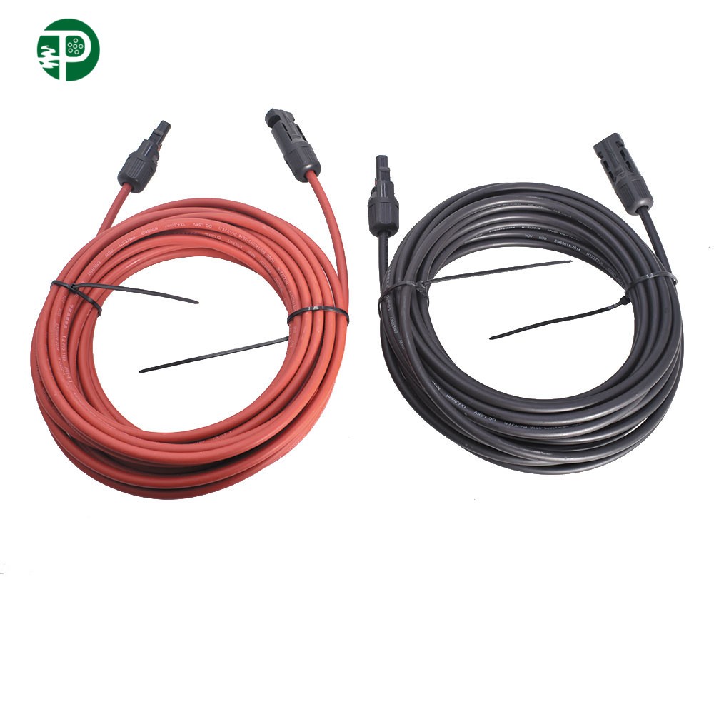 30 FT 12 AWG Black + Red Solar Panel High Quality Extension Cable Wire Connector