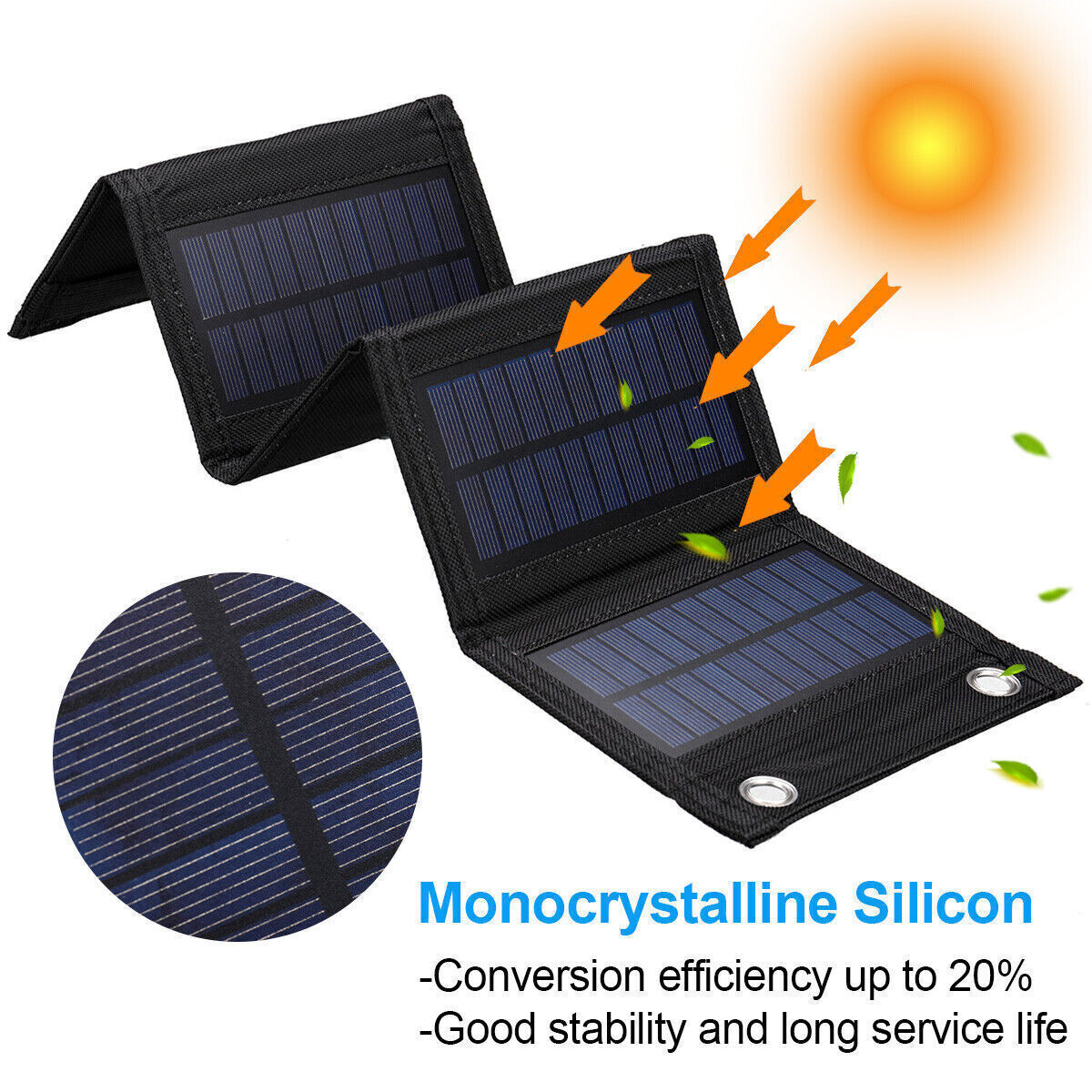 100 – 300W Solar Panel Folding Power Bank Outdoor Camping Phone Battery Charger