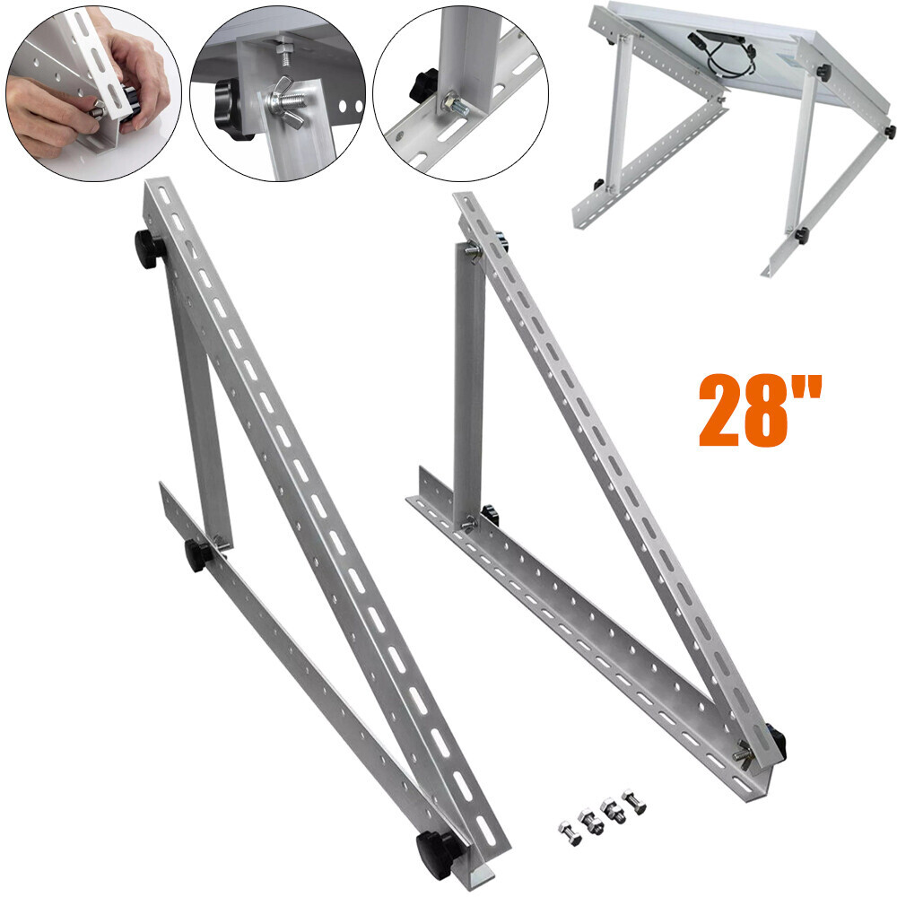 2PCS Solar Panel Brackets Adjustable Angle Mounting Frame Shed Boat Ground Mount