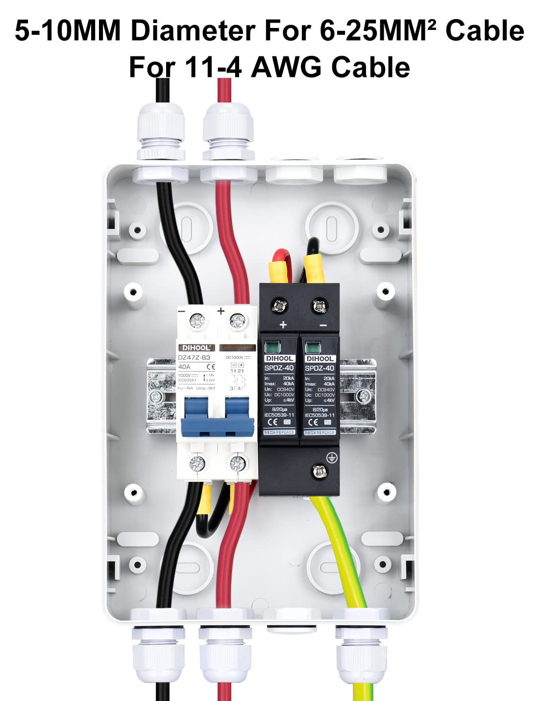 Solar Panel Disconnect Switch with PV Surge Protector, RV Breaker Box, 40 Amp…