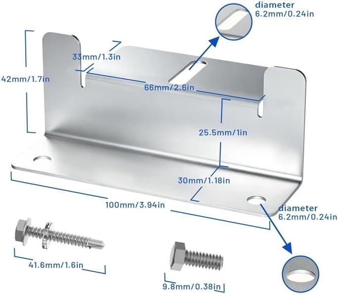 Solar Panel Z Mounting Brackets With Stainless Steel Fixings For RV Camp Roof US