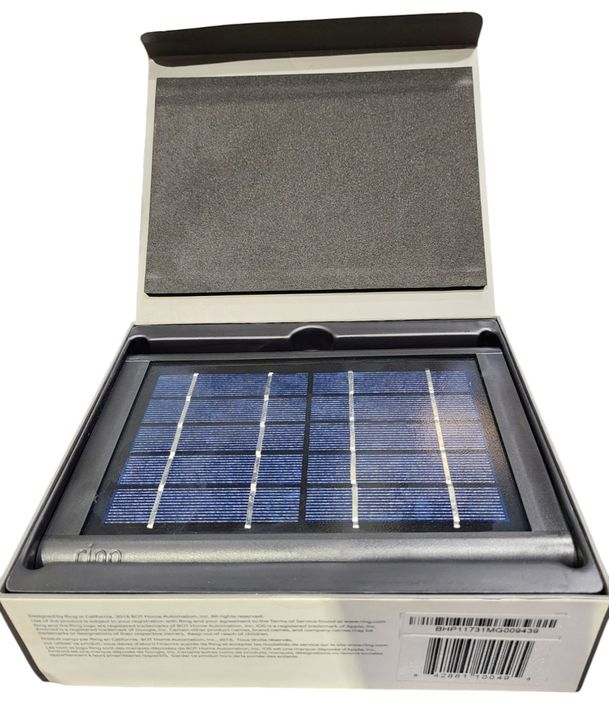 Ring Solar Panel for Stick Up Cam – Unused, New Open Box (Micro USB) Black