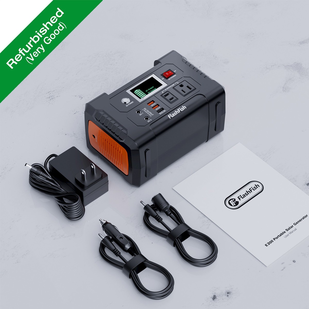 FlashFish E200 200W 151Wh Li-ion Portable Power Station Generator Refurbished