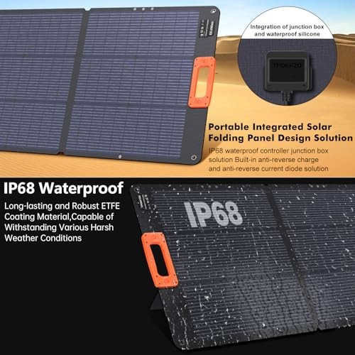 N-Type 16BB 200W Portable Solar Panel for Power Station ETFE 200 Orange
