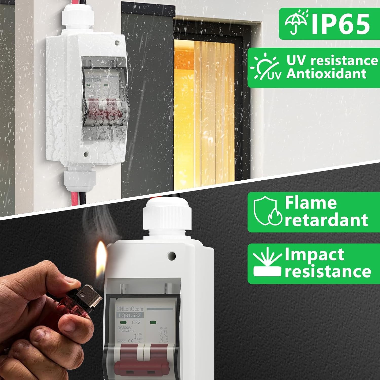 Solar Panel Disconnect Switch 32 Amp 500V DC Miniature Circuit Breaker with PV C