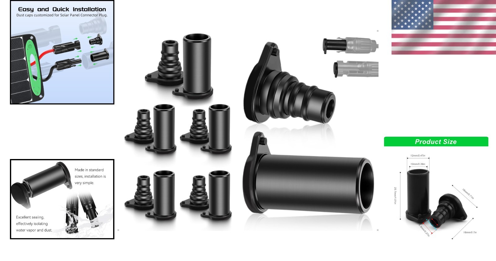 Effortless Installation 5 Pairs Solar Connector Caps – Protection for Solar