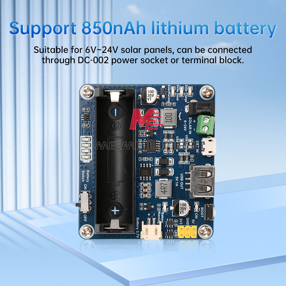 Power Manager Module for 6V~24V Solar Panel Support MPPT USB Battery Charging