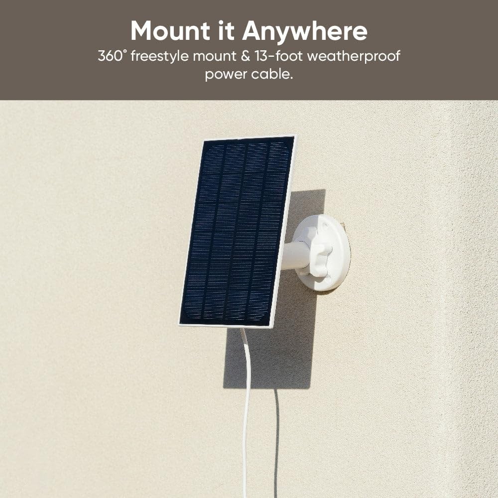 Wyze Camera Solar Panel 2.5W 5V Weatherproof for Wyze Cam Outdoor v1/v2 Battery