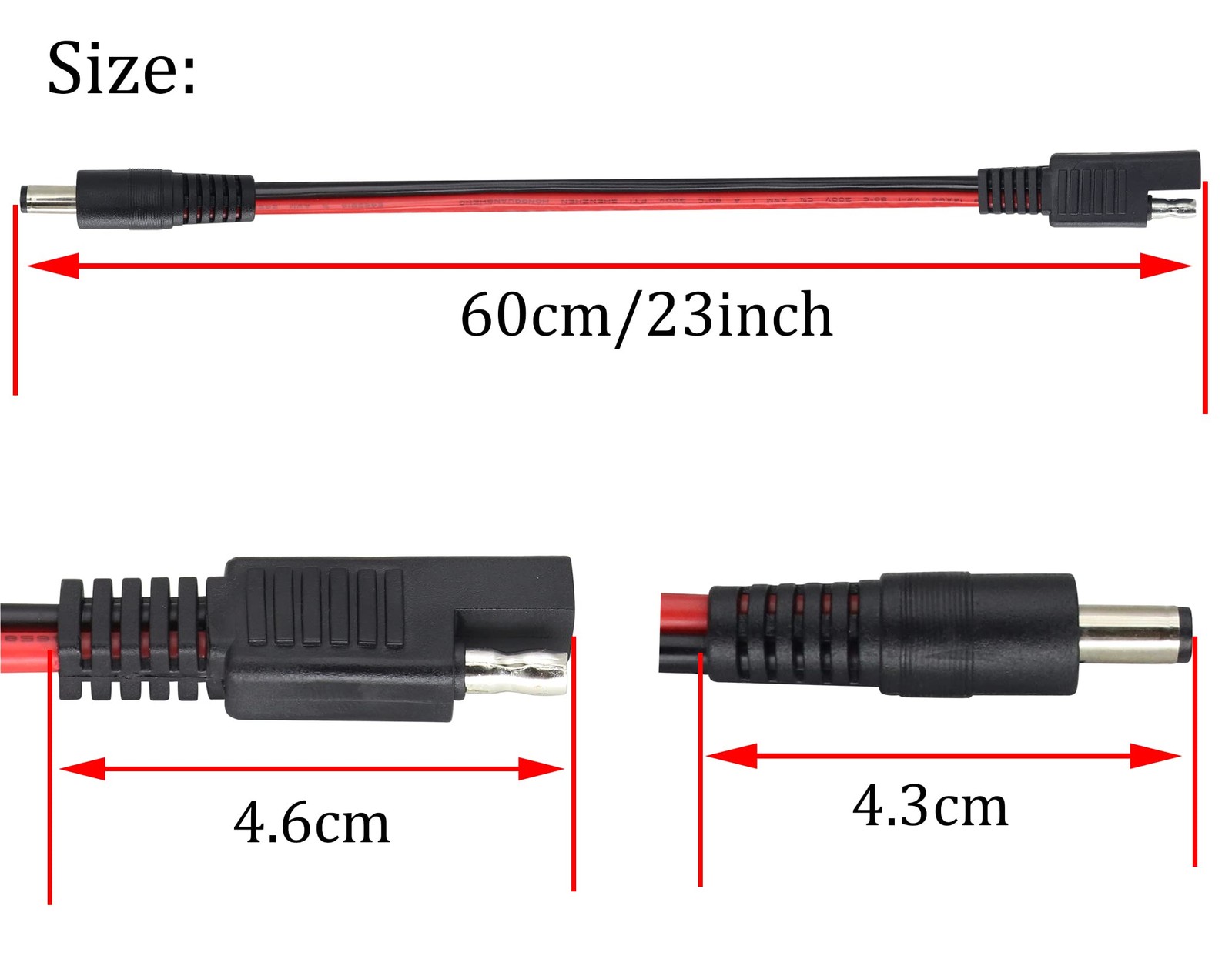 2Pack SAE to DC Adapter Cable SAE Plug to DC 5.5mmx2.1mm Male Connector Cable…