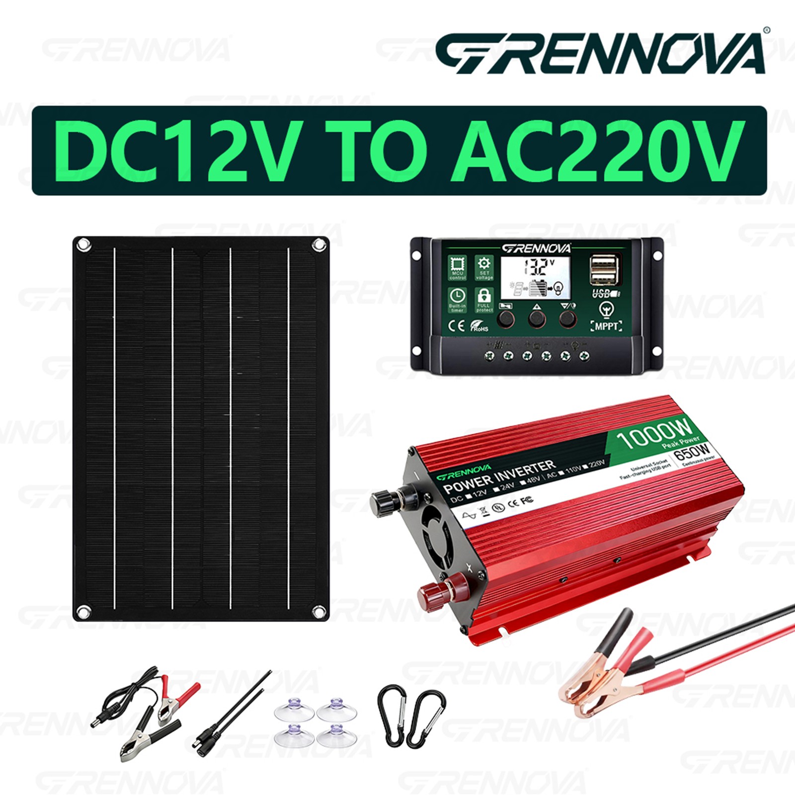 Grennova 1000W True Power Solar Kit 60A MPPT RV Off-Grid Power