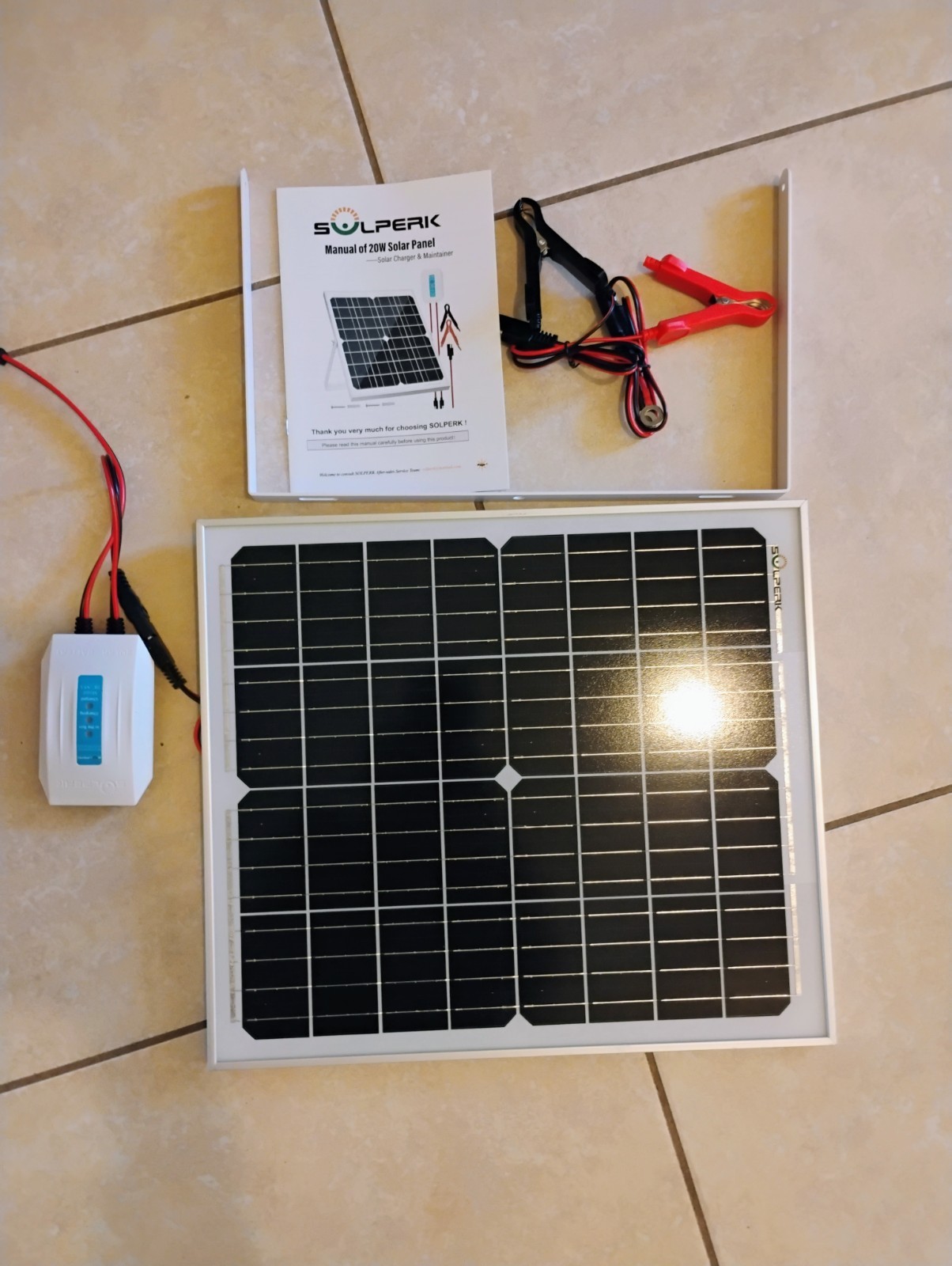 SOLPERK Solar Panel Kit 20W 12V, Solar Battery.