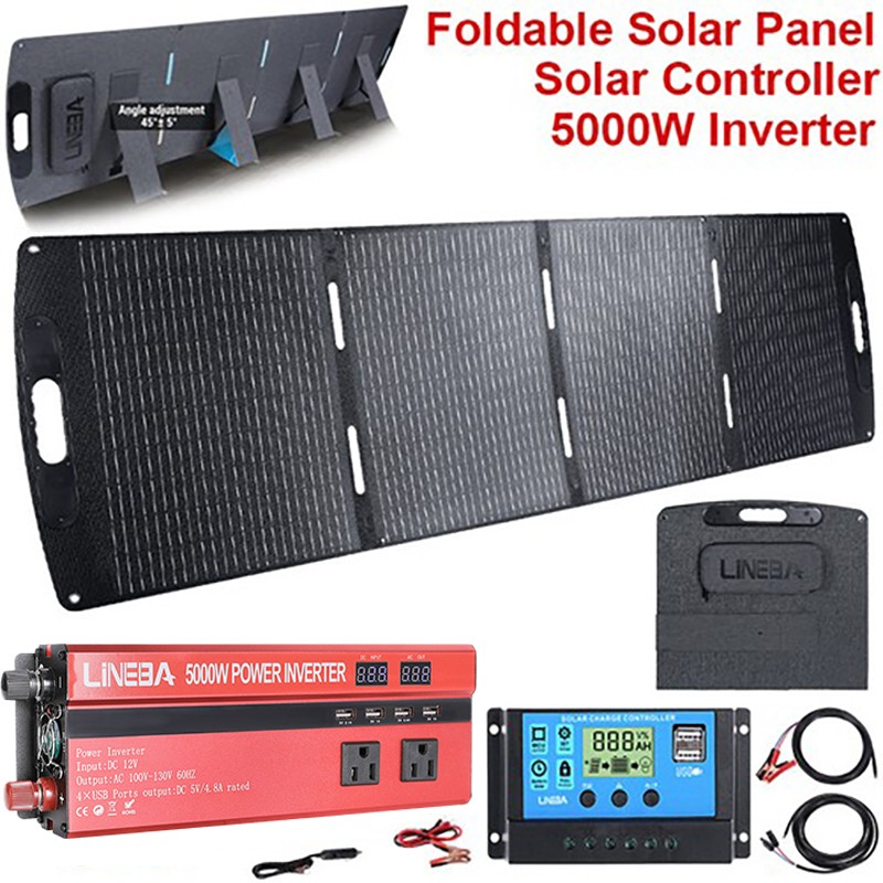 200W Foldable Solar Panel Portable Solar Charger with Controller RV Camping