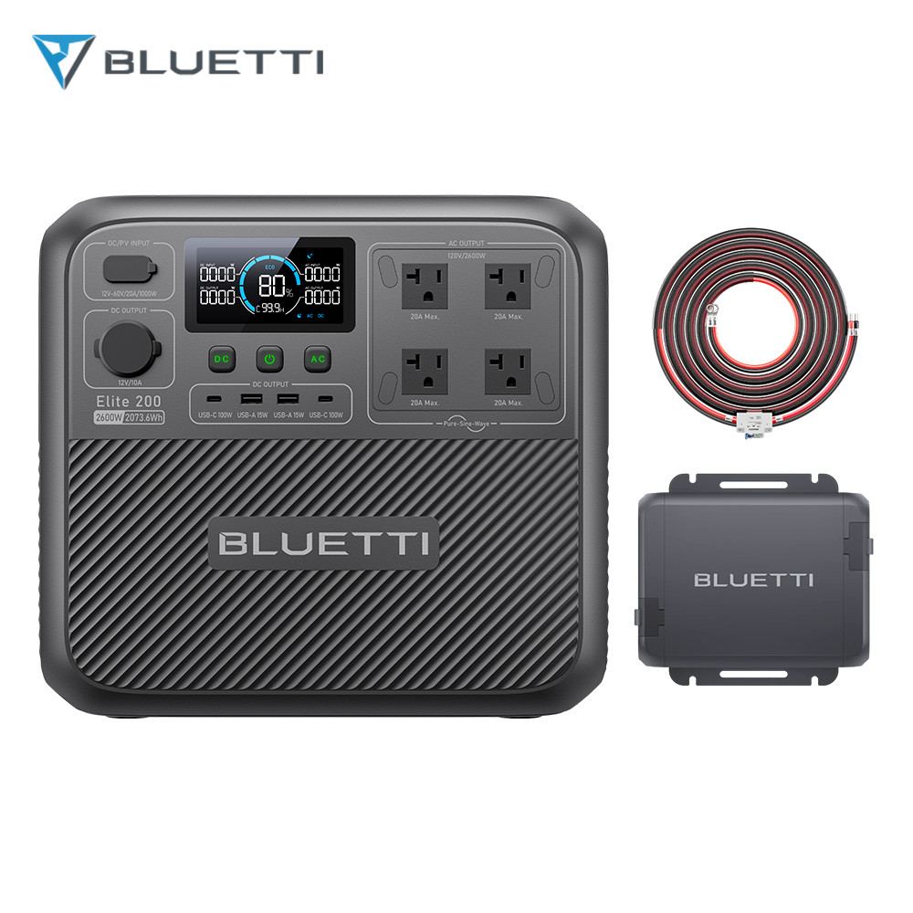 BLUETTI Elite 200 V2 2073.6Wh Power Station+560W Charger 1 Alternator Charger