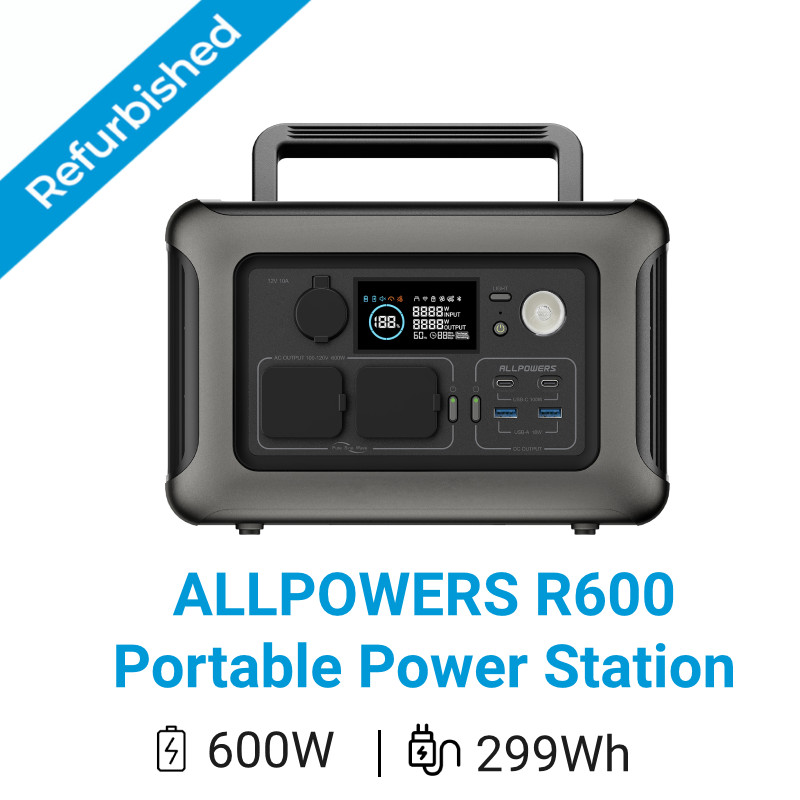 ALLPOWERS 299Wh 600W Portable Power Station LiFePO4 Solar Generator Refurbished