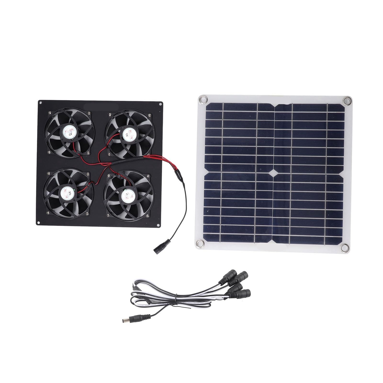 100W Solar Panel Powered Exhaust Fan Kit for RV Greenhouse