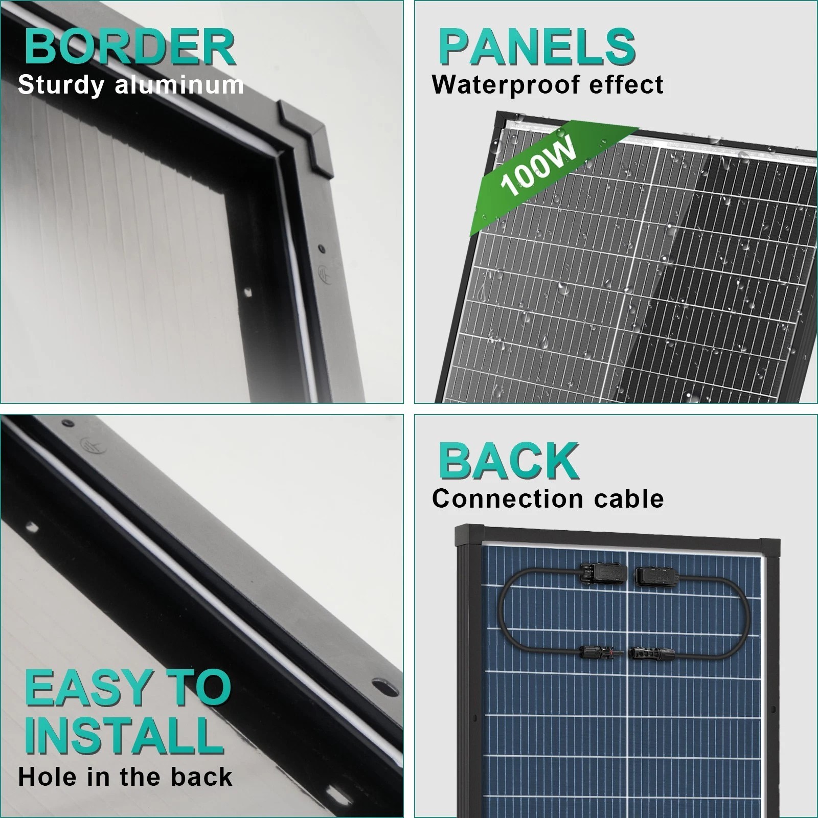 AeternaSol 100W Solar Panel Bifacial N-Type 18BB Mono 18V PV Home RV Off Grid US