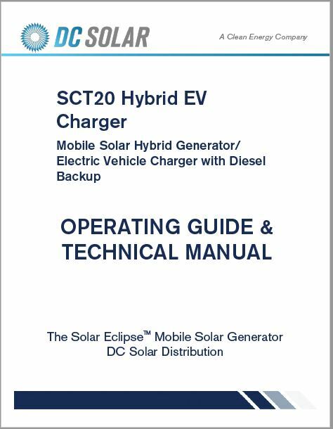 DC Solar SCT20 Hybrid EV Charger Solar Generator Operating & Technical Manual