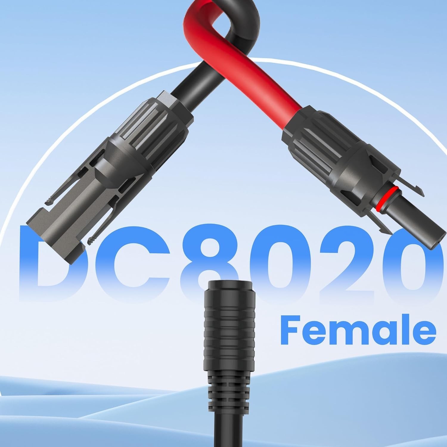 DC8020 Female to Solar Connector,Solar Charge Extension Cable 12AWG DC8020 Adapt