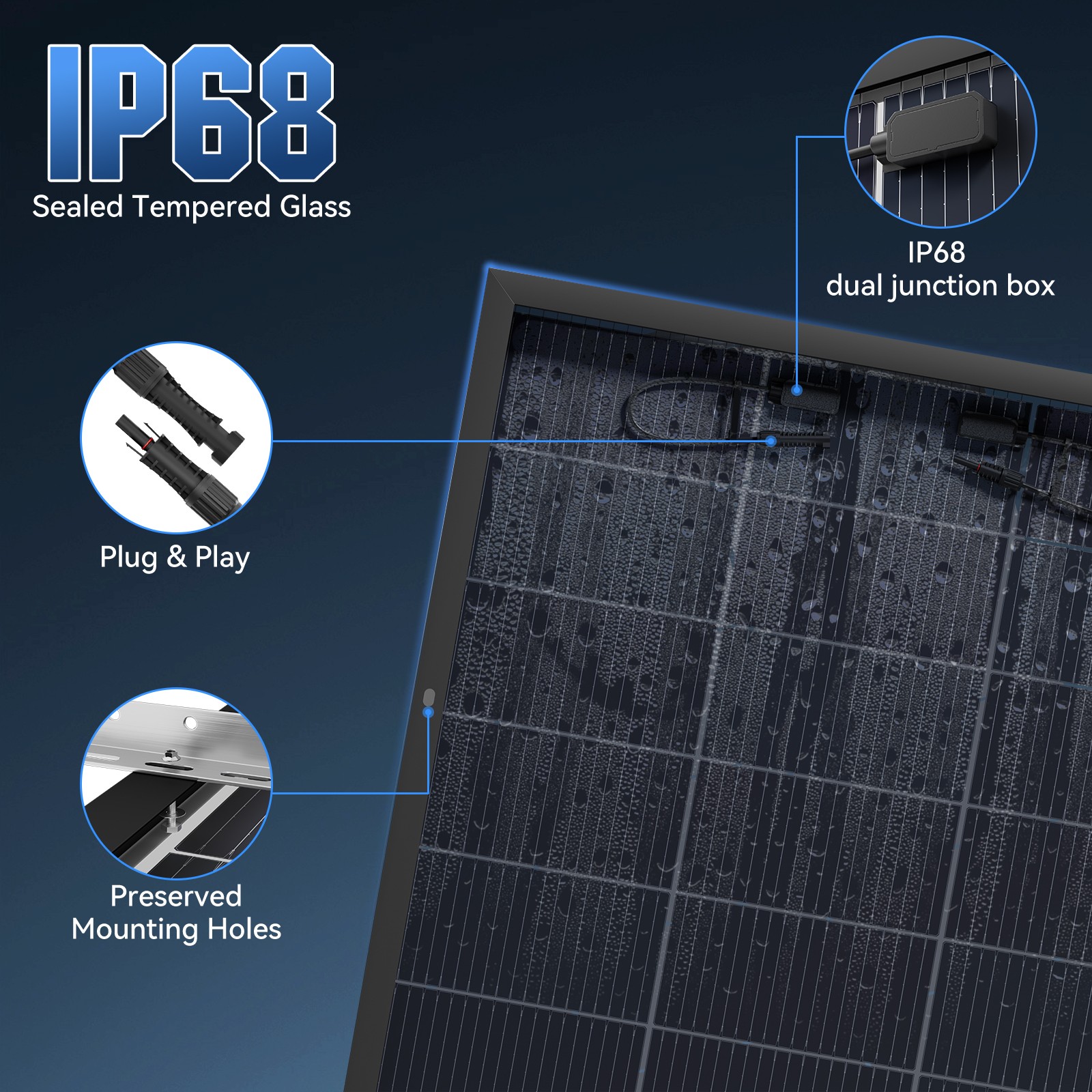 200W 1200W Bifacial N-type Solar Panel 12V Mono 18BB High-Efficiency PV Off-Grid