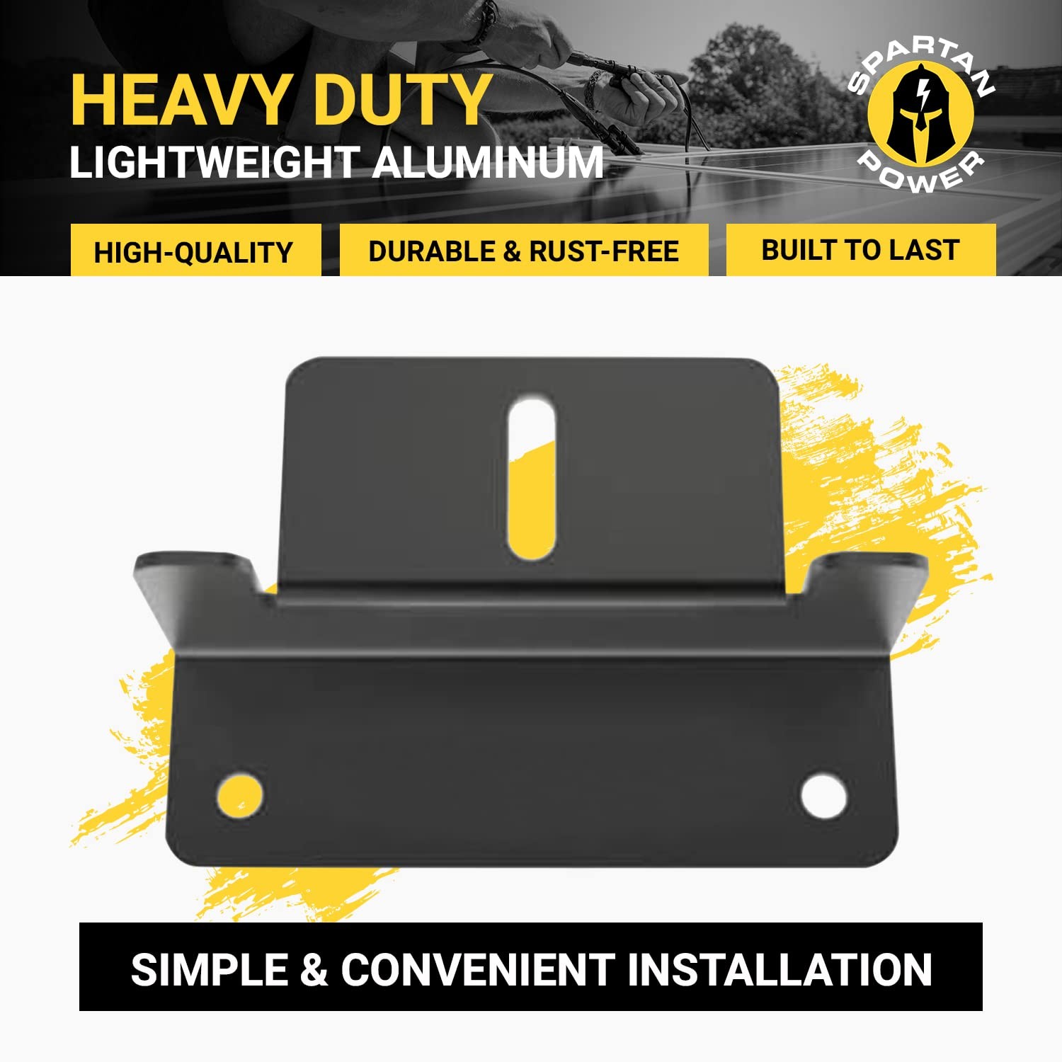 Black Solar Panel Z Bracket Mount – Lightweight Anodized Aluminum Mounting Br…