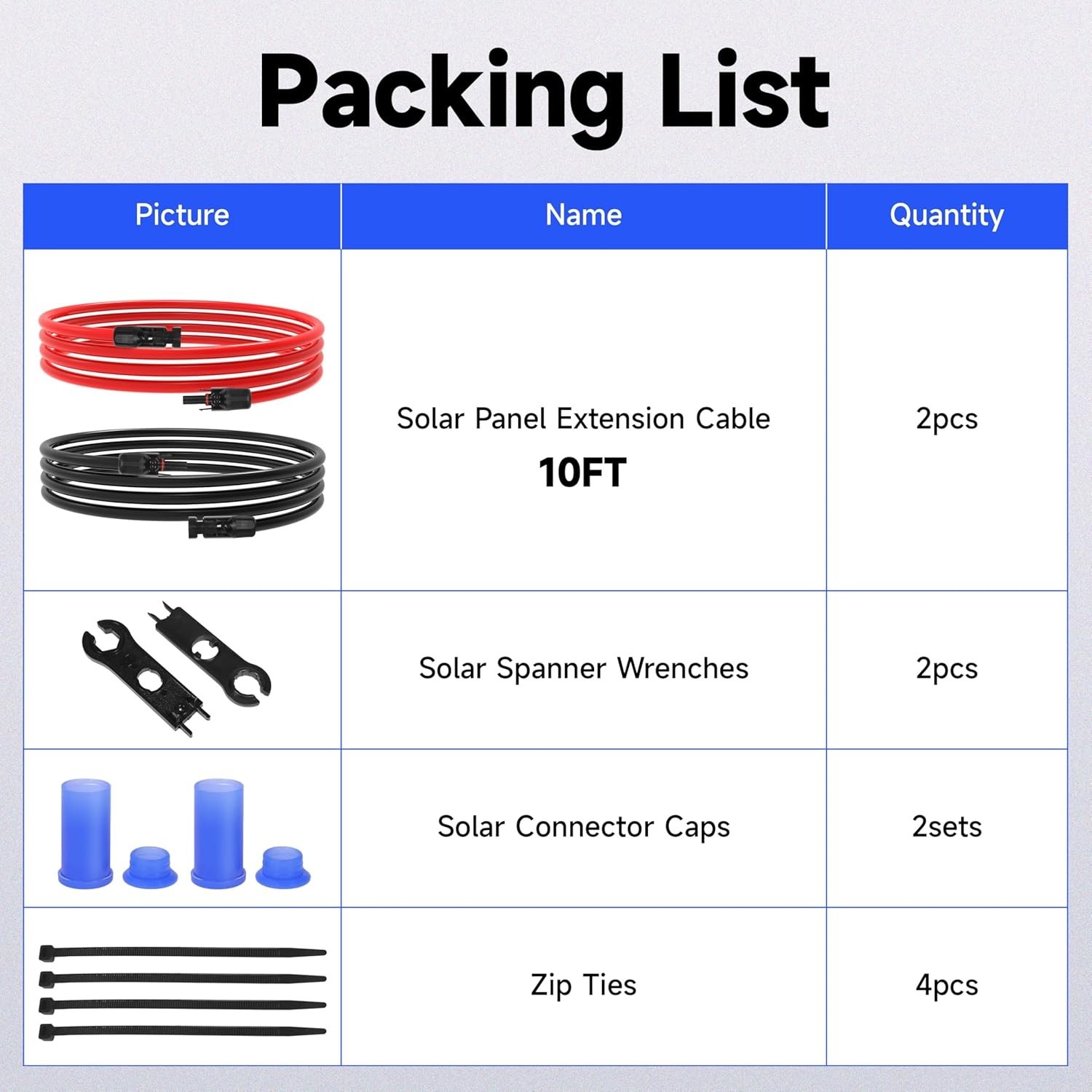 10 FT 10AWG Black+Red Solar Panel Extension Cable w/ Female & Male