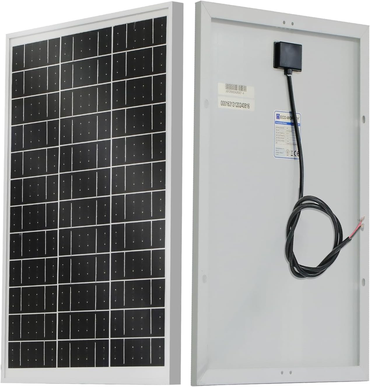 ECO-WORTHY Solar Panel 25W 18V Monocrystalline Waterproof Panel for Charging …