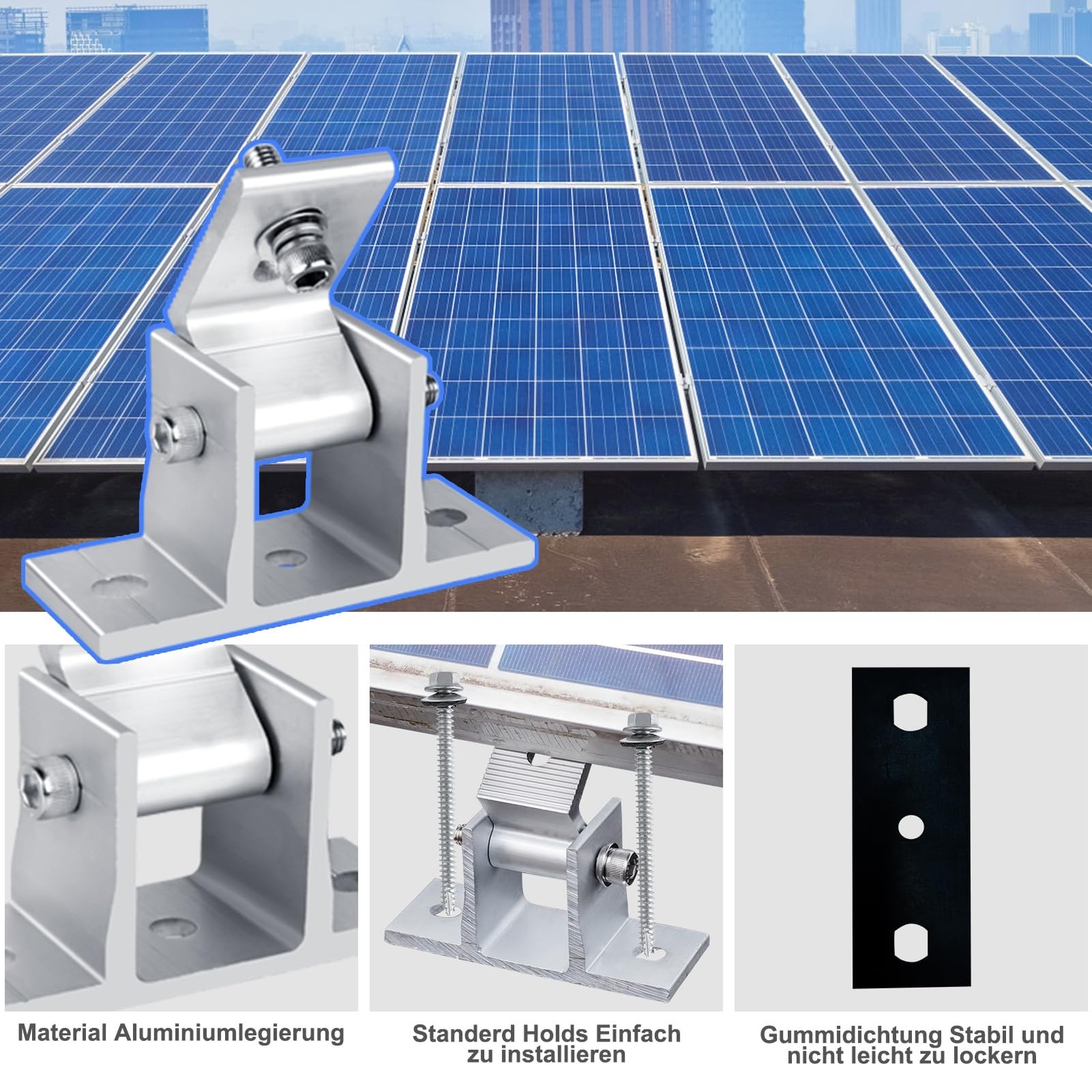 Solar Panel Mounting Brackets, 8PCS Adjustable RV Solar Panel Mount, Tilt Ang…