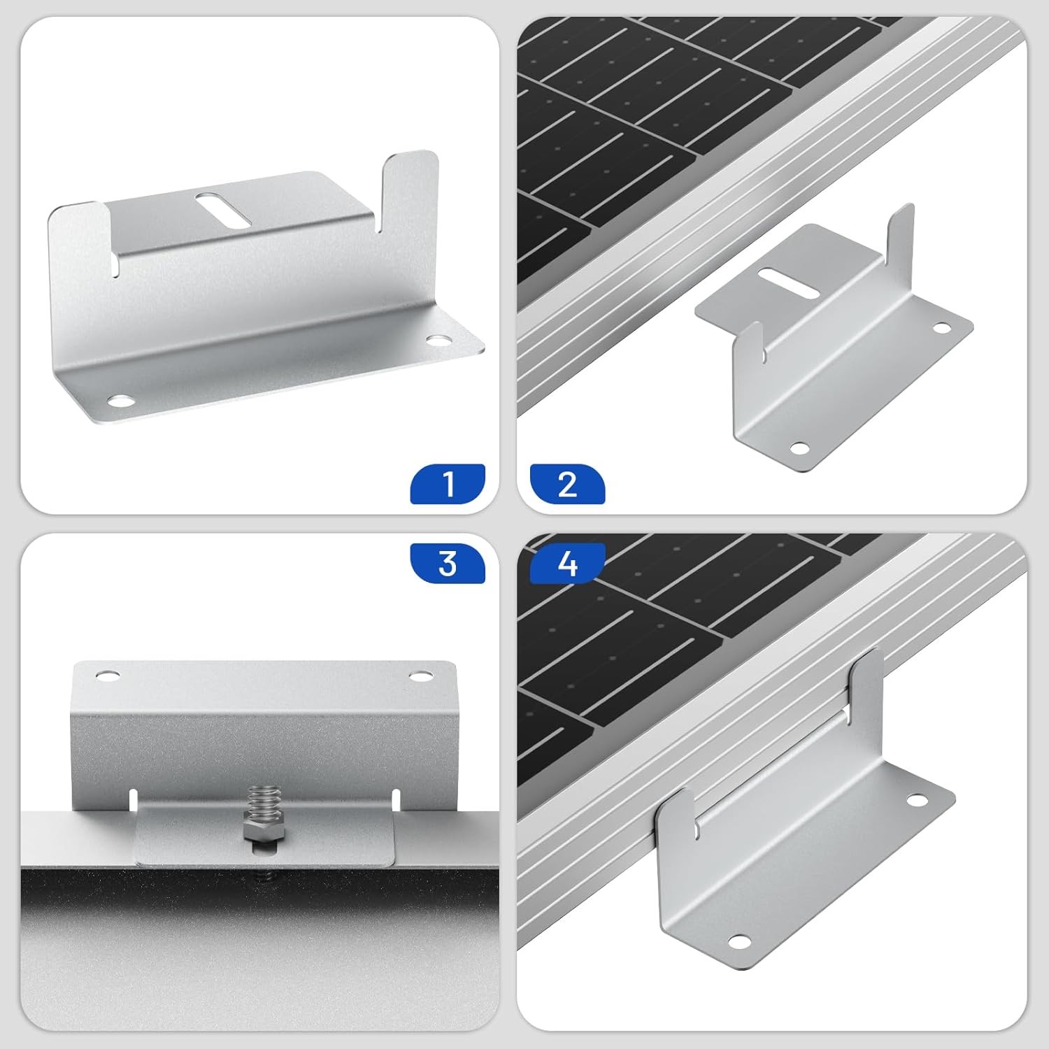 Solar Panel Z Mounting Brackets With Stainless Steel Fixings For RV Camp Roof US