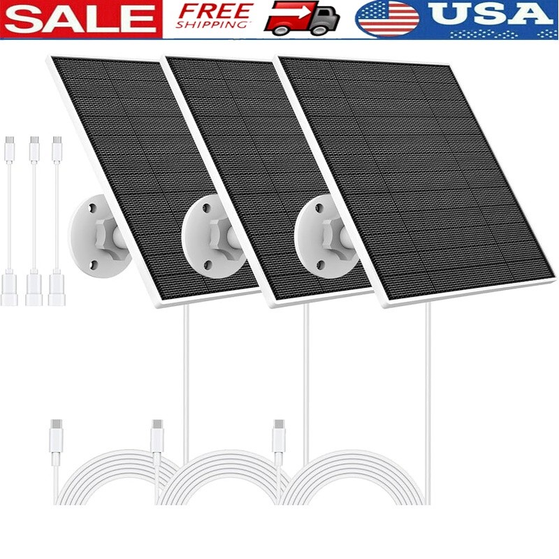 5W Solar Panel Charger Eufy Camera Waterproof Adjustable Bracket Easy Install US