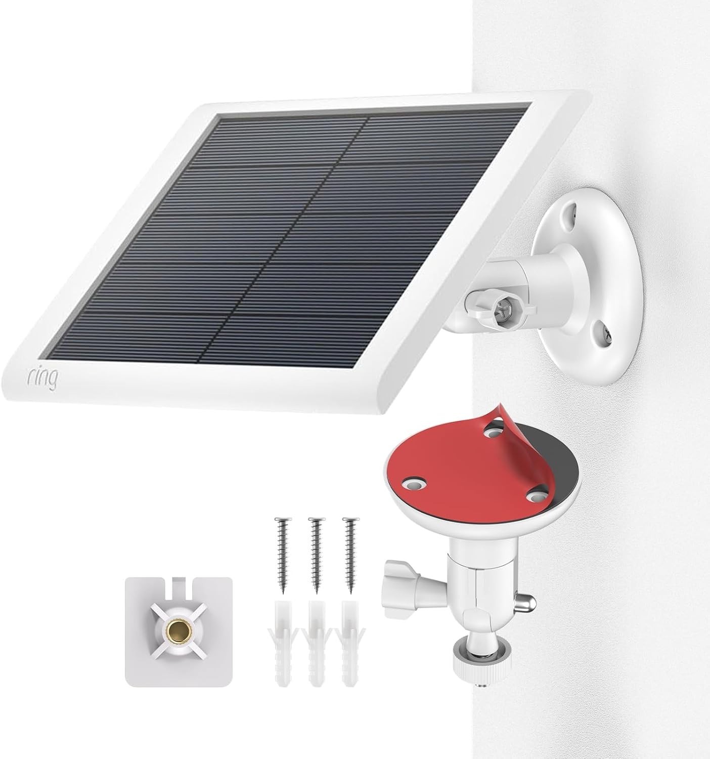 Durable 360° Adjustable Outdoor Solar Panel Mount for Ring – Easy Adhesive Setup