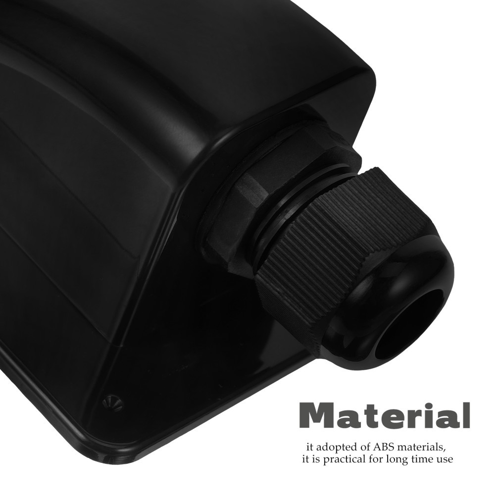 Uv Resistant Solar Cable Entry Box for Rv Solar Panel Wiring Black Plastic Case
