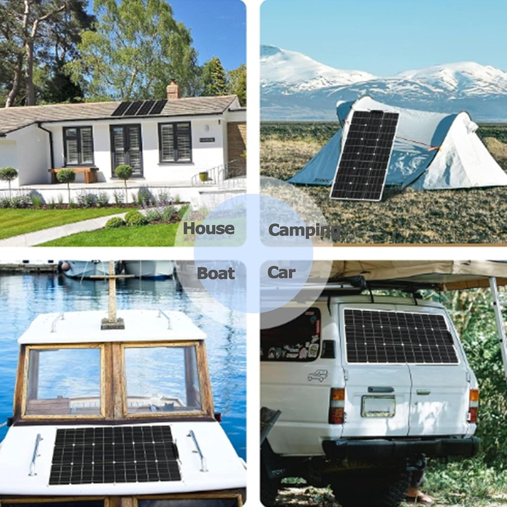 150Watt 300W 600W Flexible Mono Solar Panel 12V Car Boat RV Home Rooftop Roof PV