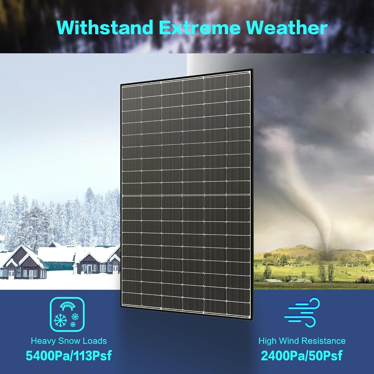 400W Bifacial Solar Panel N Type 16BB Monocrystalline 25% High Efficacy