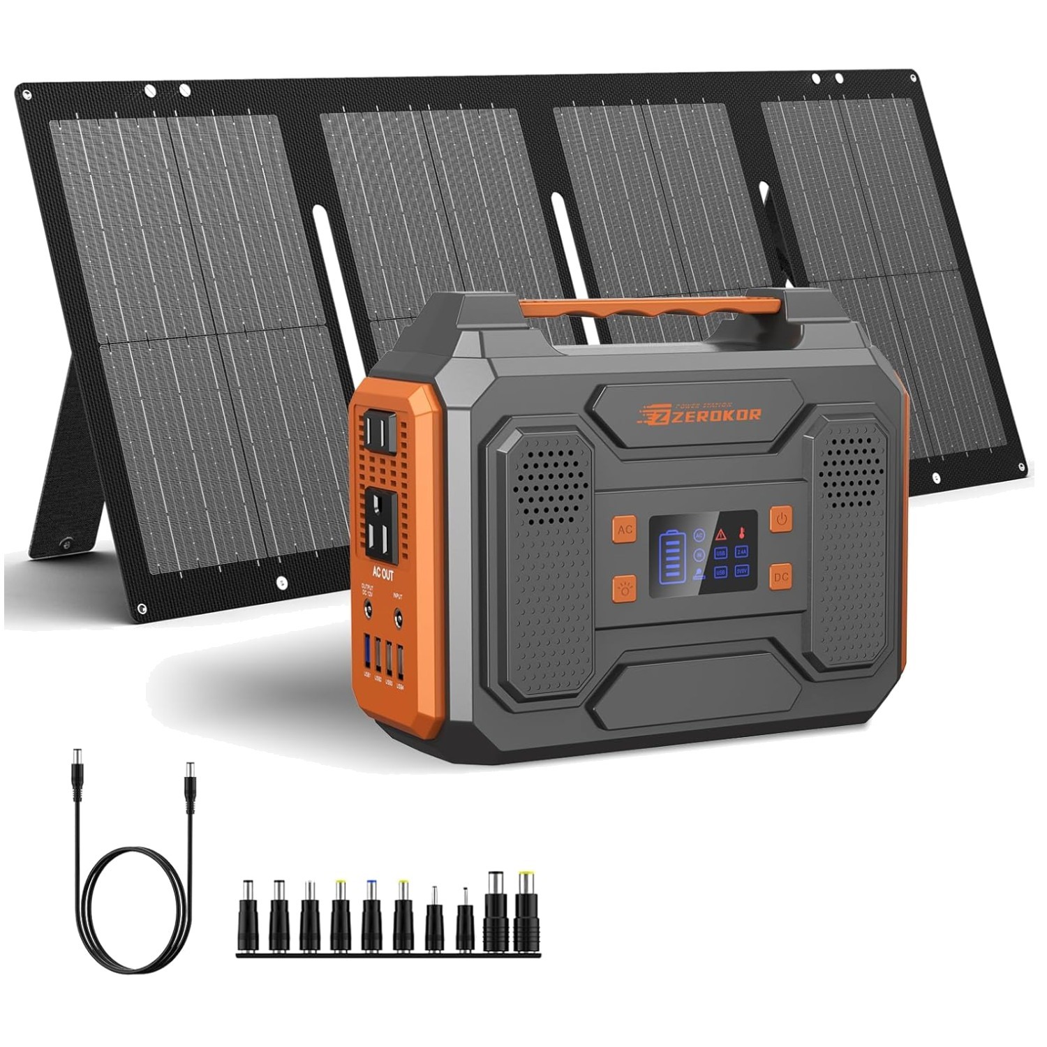 Portable Solar Generator 300W with 60W Panel