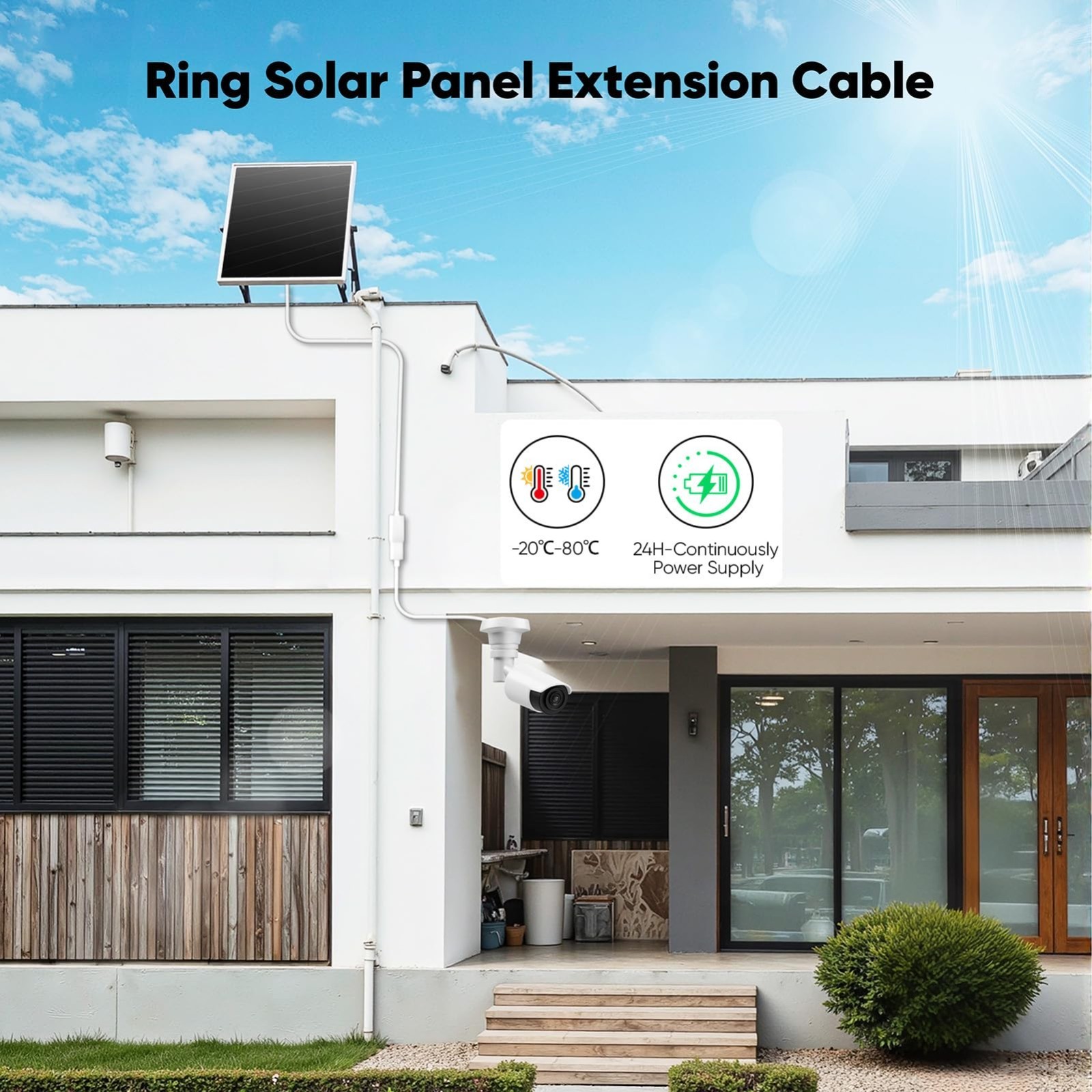 15FT USB-C Extension Cable – Waterproof Male to Female Charger for Solar Panels,