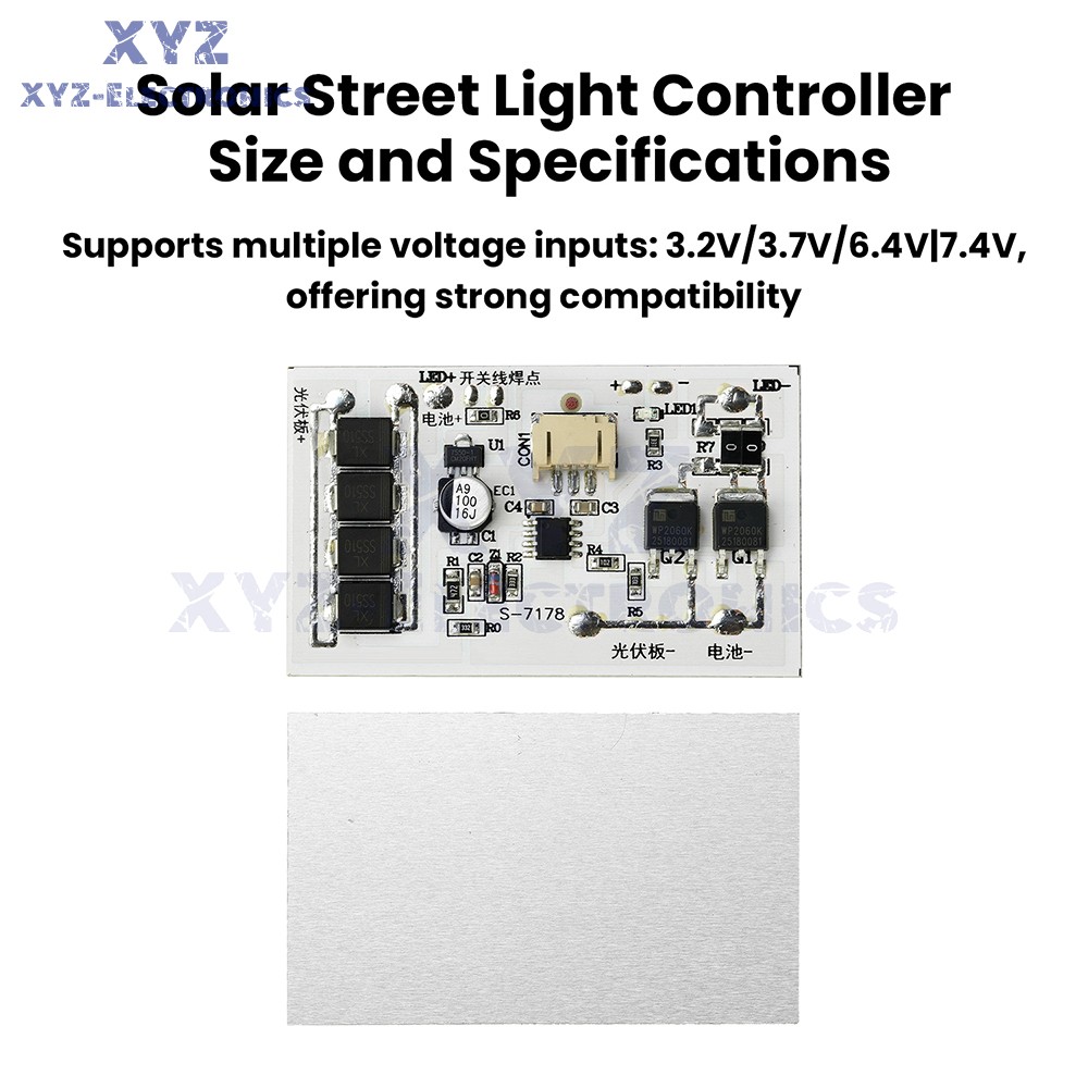 Solar Street Light Controller Circuit Board 3.2V 3.7V 6.4V7.4V Stepless Dimming