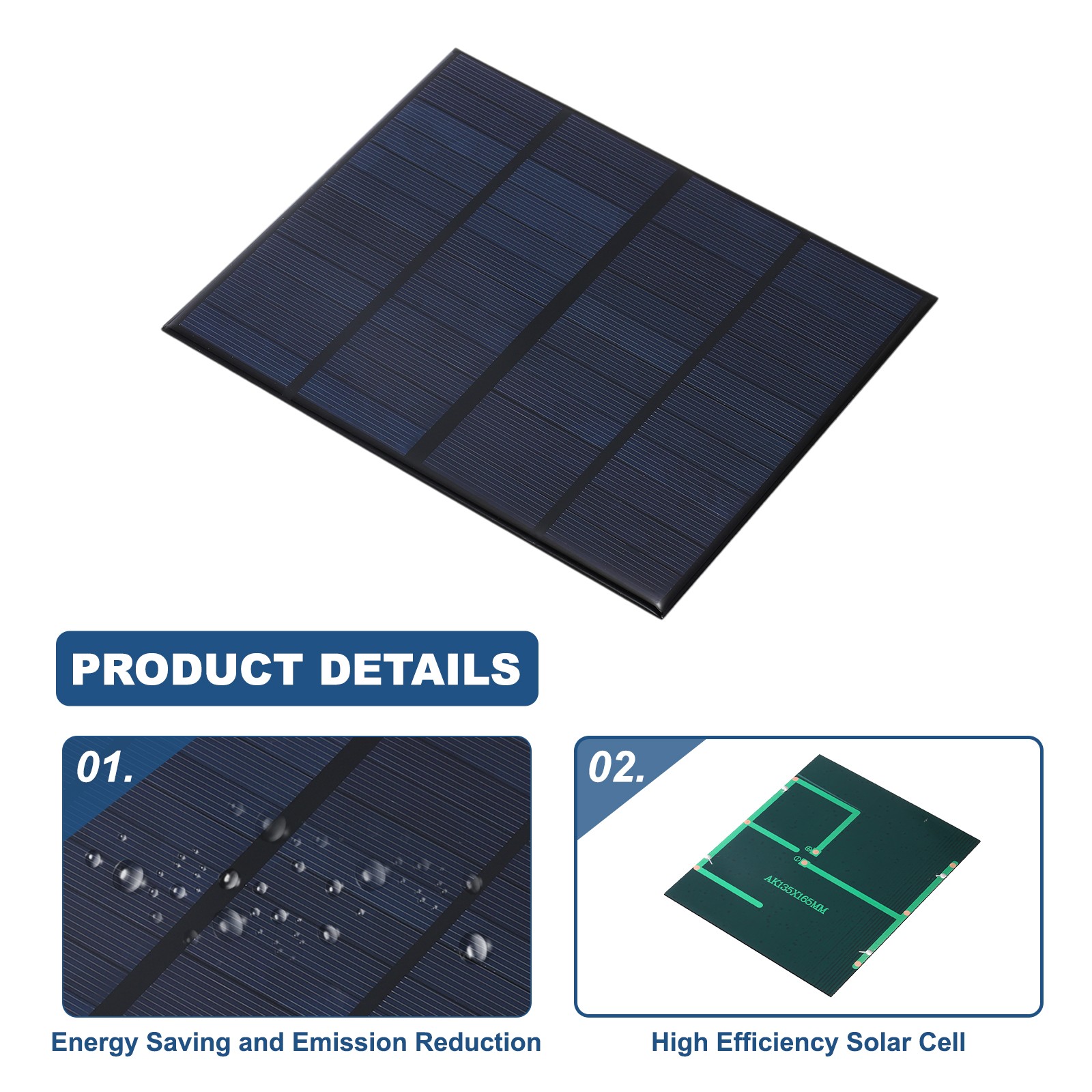 1Pcs 6V 3.3W 550mA Mini Solar Panels, Solar Photovoltaic Power Cells