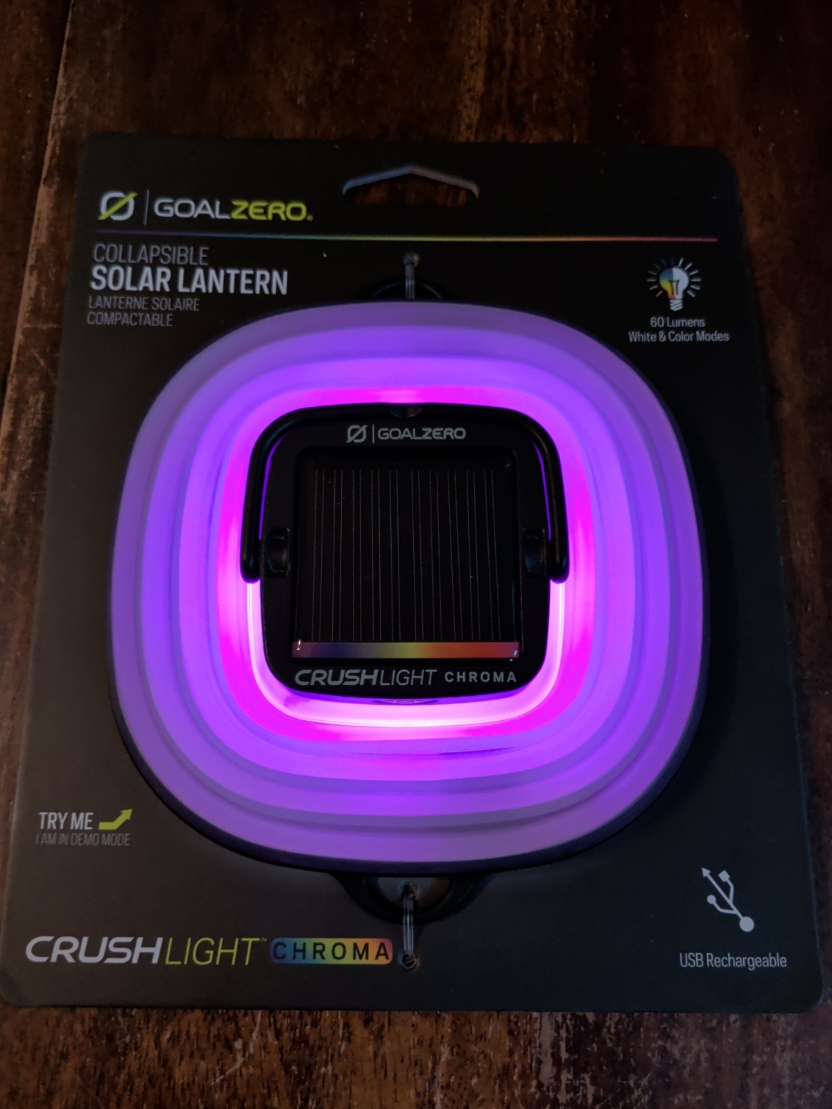 GOAL ZERO Crush Light SOLAR Powered Lantern with Multi Changing Colors 32013 NEW